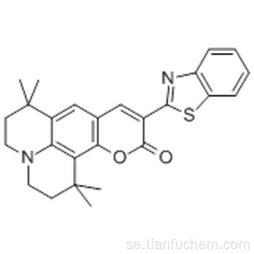10- (2-bensotiazolyl) -2,3,6,7-tetrahydro-1,1,7,7-tetrametyl-1 H, 5H, 11H- (1) benzopyropyrano (6,7-8-I, j) kinolizin -11-en CAS-nr: 155306-71-1 CAS 155306-71-1